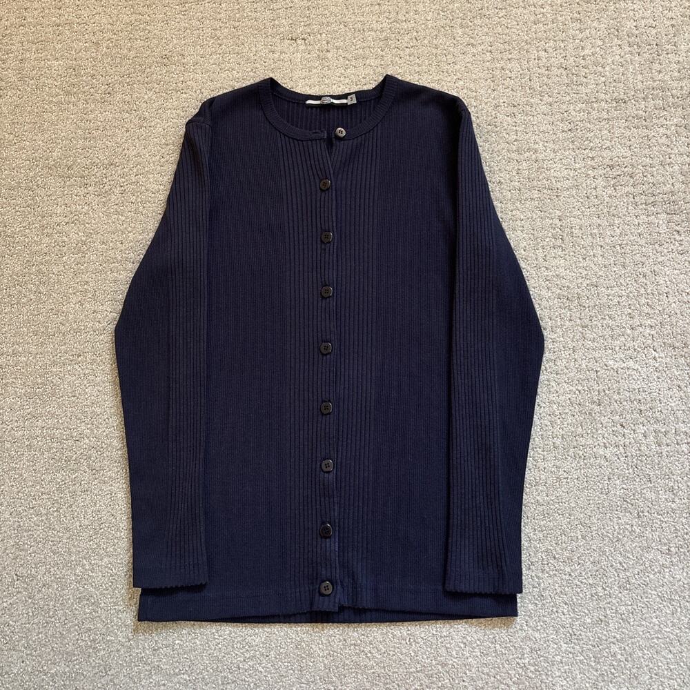 VTG Marithe Francois Girbaud Women's Sweater Size M Scoop Neck Ribbed Cardigan